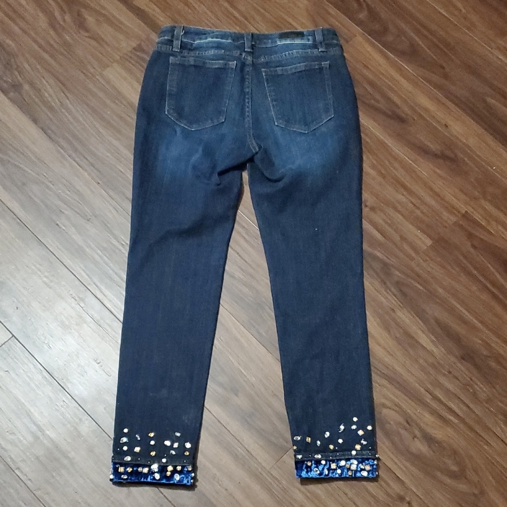 Miss Me Dark Blue Embellished Ankle Jeans - Picture 4 of 7